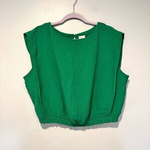 NWT A New Day Extended Shoulder Gauzy Cropped Top